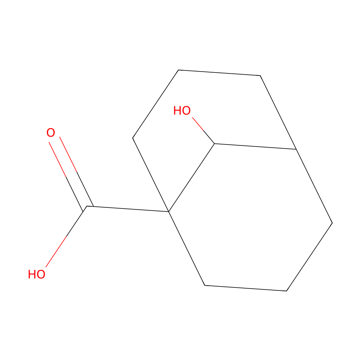 9-Hydroxybicyclo[3.3.1]nonane-1-carboxylic acid molecular structure, CAS 21328-47-2