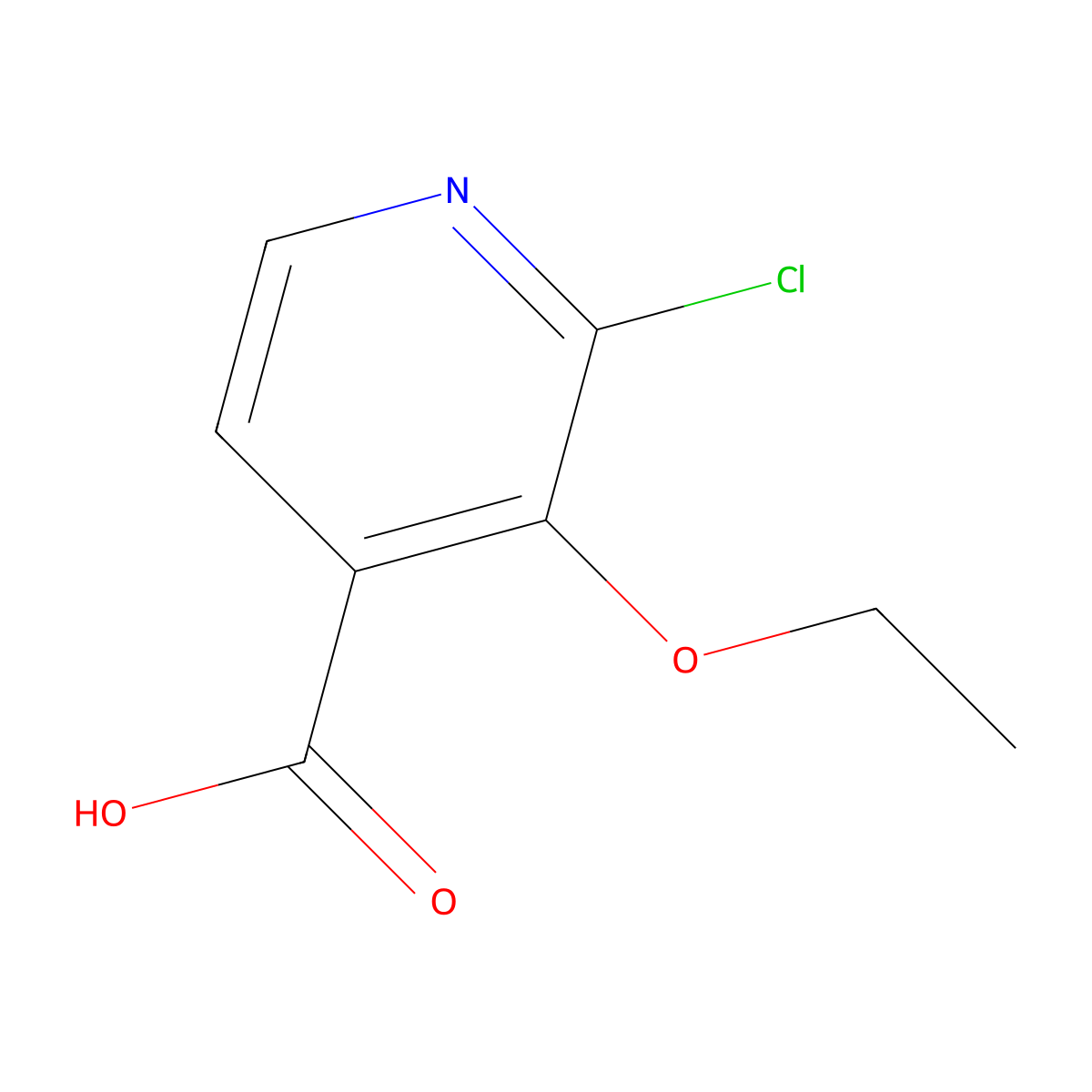 2-Chloro-3-ethoxyisonicotinic acid molecular structure, CAS 2132944-68-2