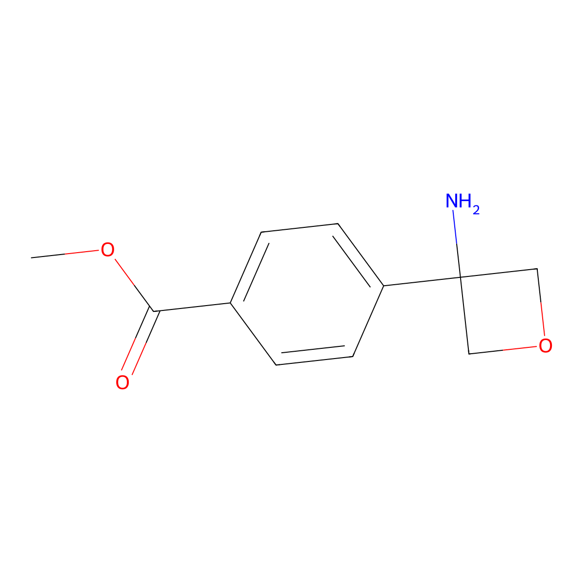 Methyl 4-(3-aminooxetan-3-yl)benzoate molecular structure, CAS 2132970-19-3