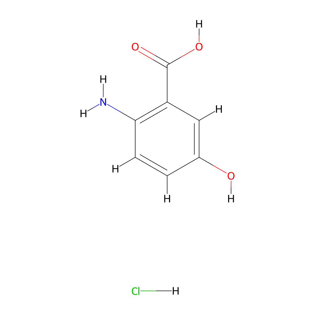 5-Hydroxyanthranilic acid hydrochloride molecular structure, CAS 2133-03-1