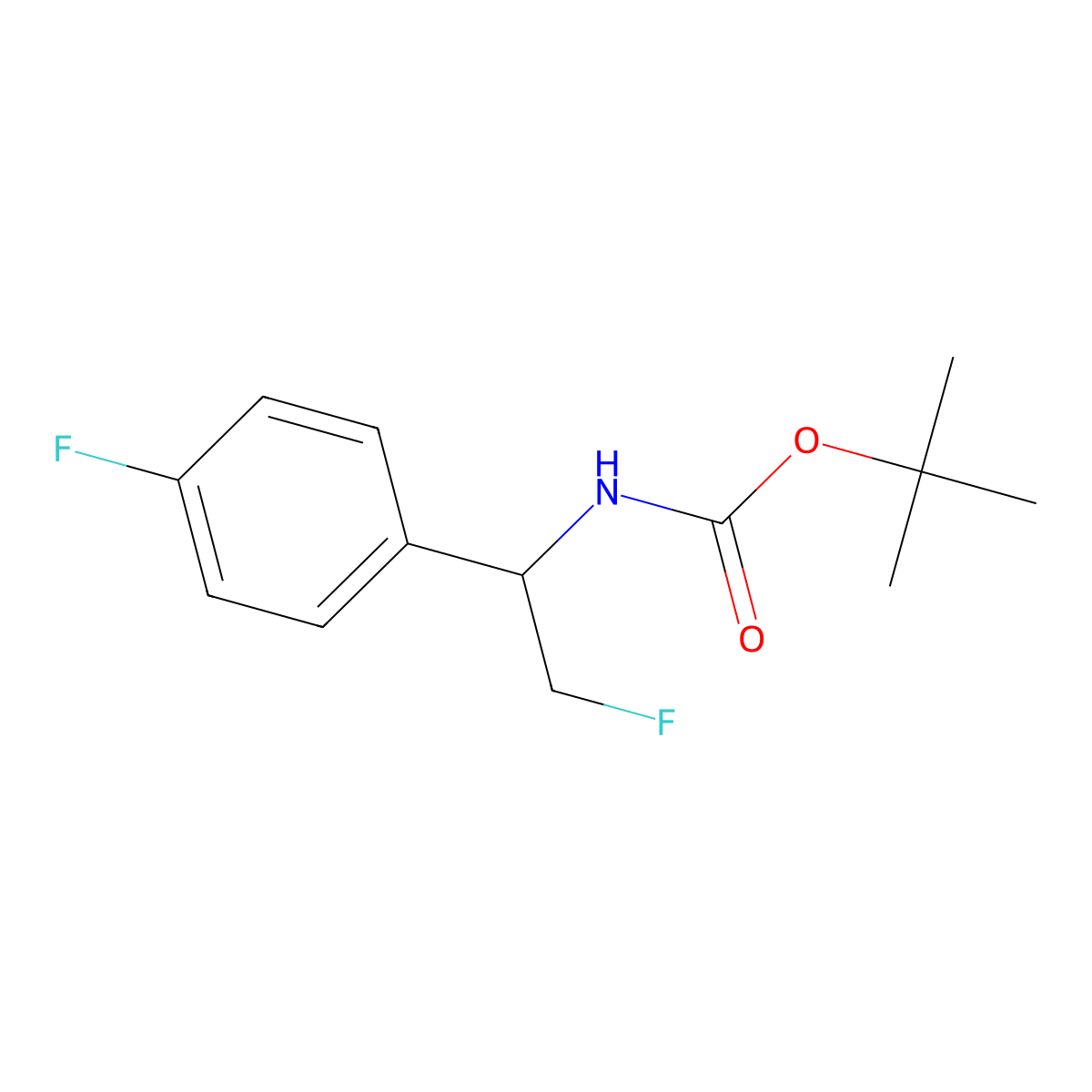 tert-butyl N-[2-fluoro-1-(4-fluorophenyl)ethyl]carbamate molecular structure, CAS 2133033-39-1
