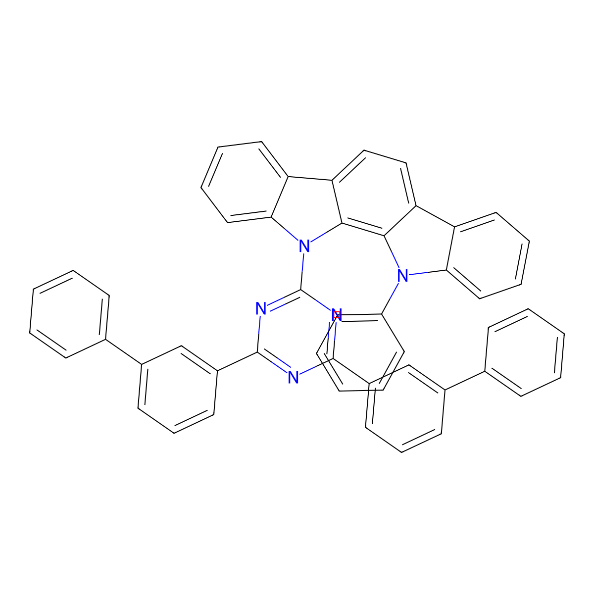 12-[4,6-Bis(3-phenylphenyl)-1,3,5-triazin-2-yl]-11-phenylindolo[2,3-a]carbazole molecular structure, CAS 2133038-36-3