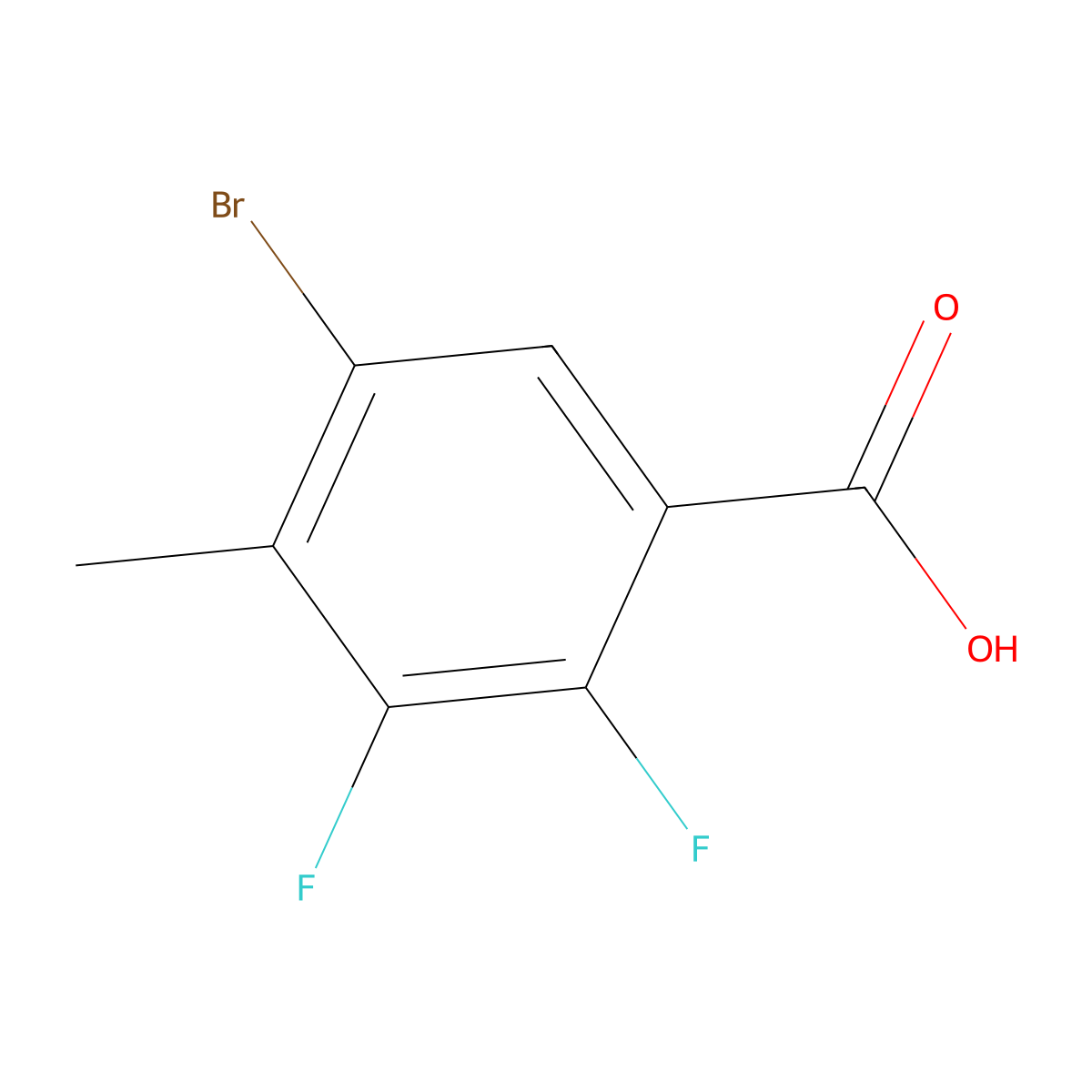 5-Bromo-2,3-difluoro-4-methylbenzoic acid molecular structure, CAS 2133041-48-0