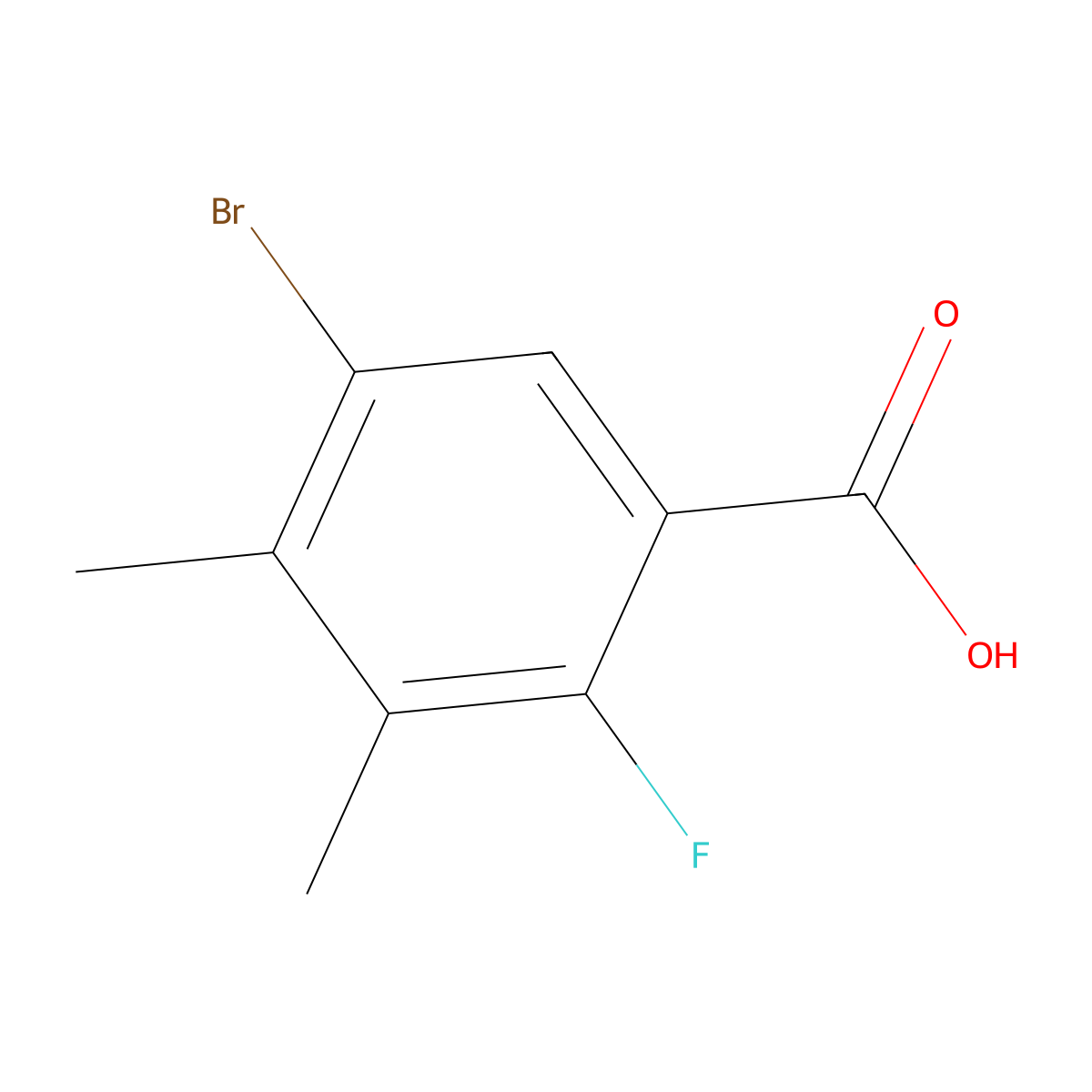 5-Bromo-2-fluoro-3,4-dimethylbenzoic acid molecular structure, CAS 2133041-58-2