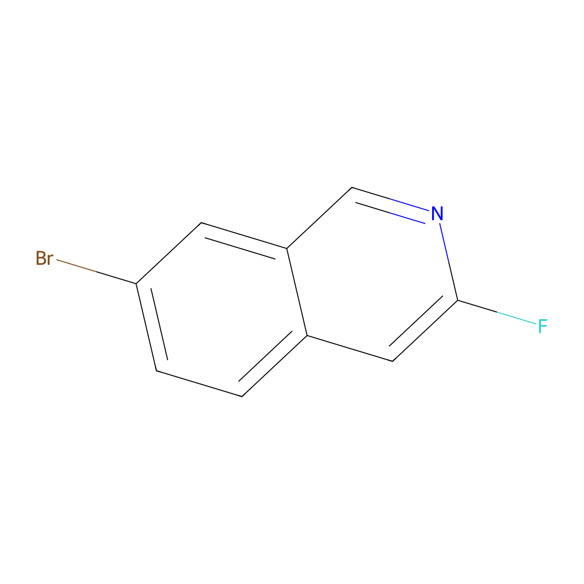 7-Bromo-3-fluoroisoquinoline molecular structure, CAS 2133046-19-0
