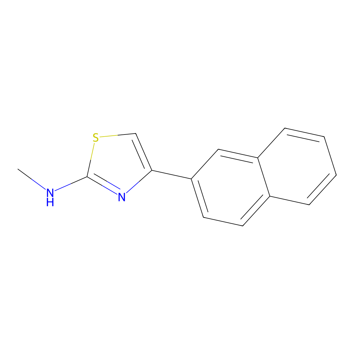 N-methyl-4-(naphthalen-2-yl)-1,3-thiazol-2-amine molecular structure, CAS 21331-44-2