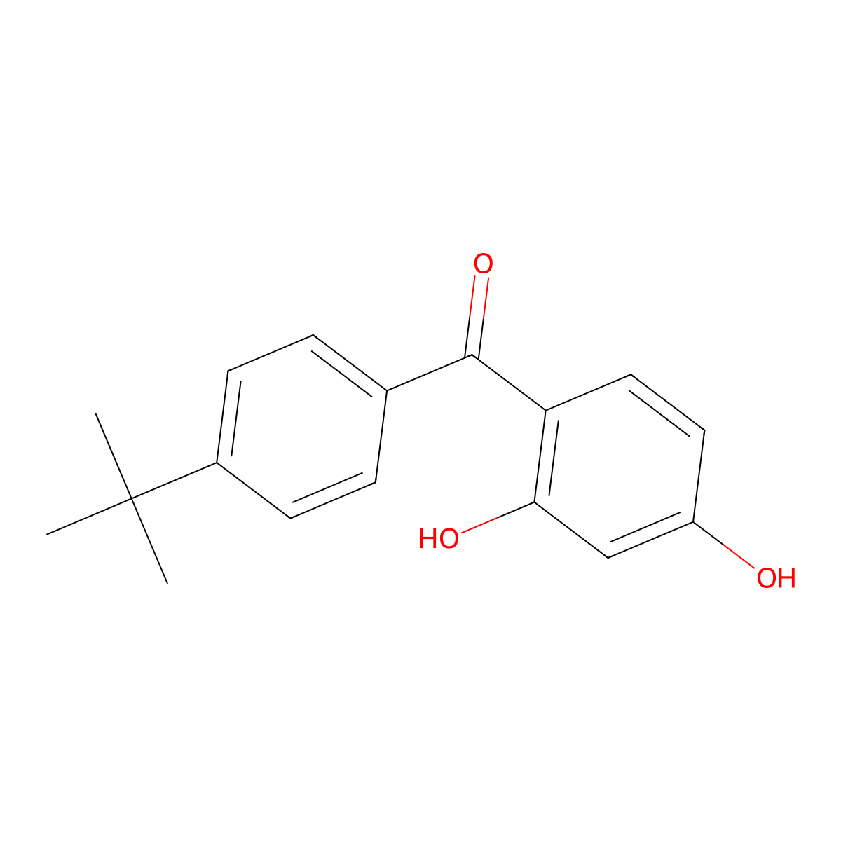 (4-tert-Butylphenyl)(2,4-dihydroxyphenyl)methanone molecular structure, CAS 21332-56-9