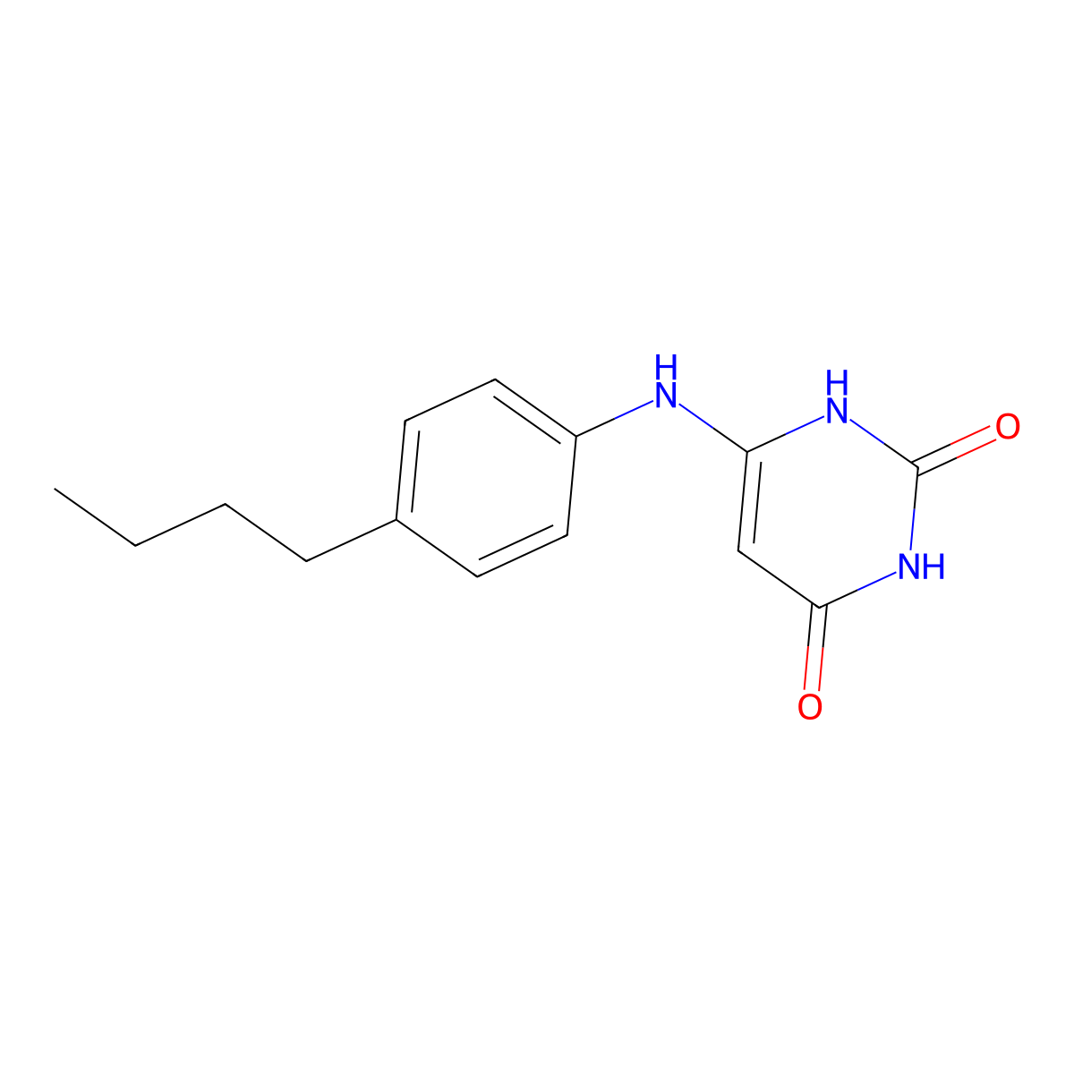 Uracil, 6-(p-butylanilino)- molecular structure, CAS 21332-96-7