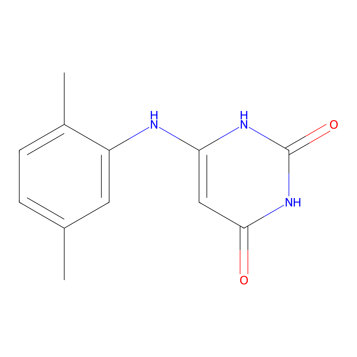 6-(2,5-dimethylanilino)-1H-pyrimidine-2,4-dione molecular structure, CAS 21332-99-0