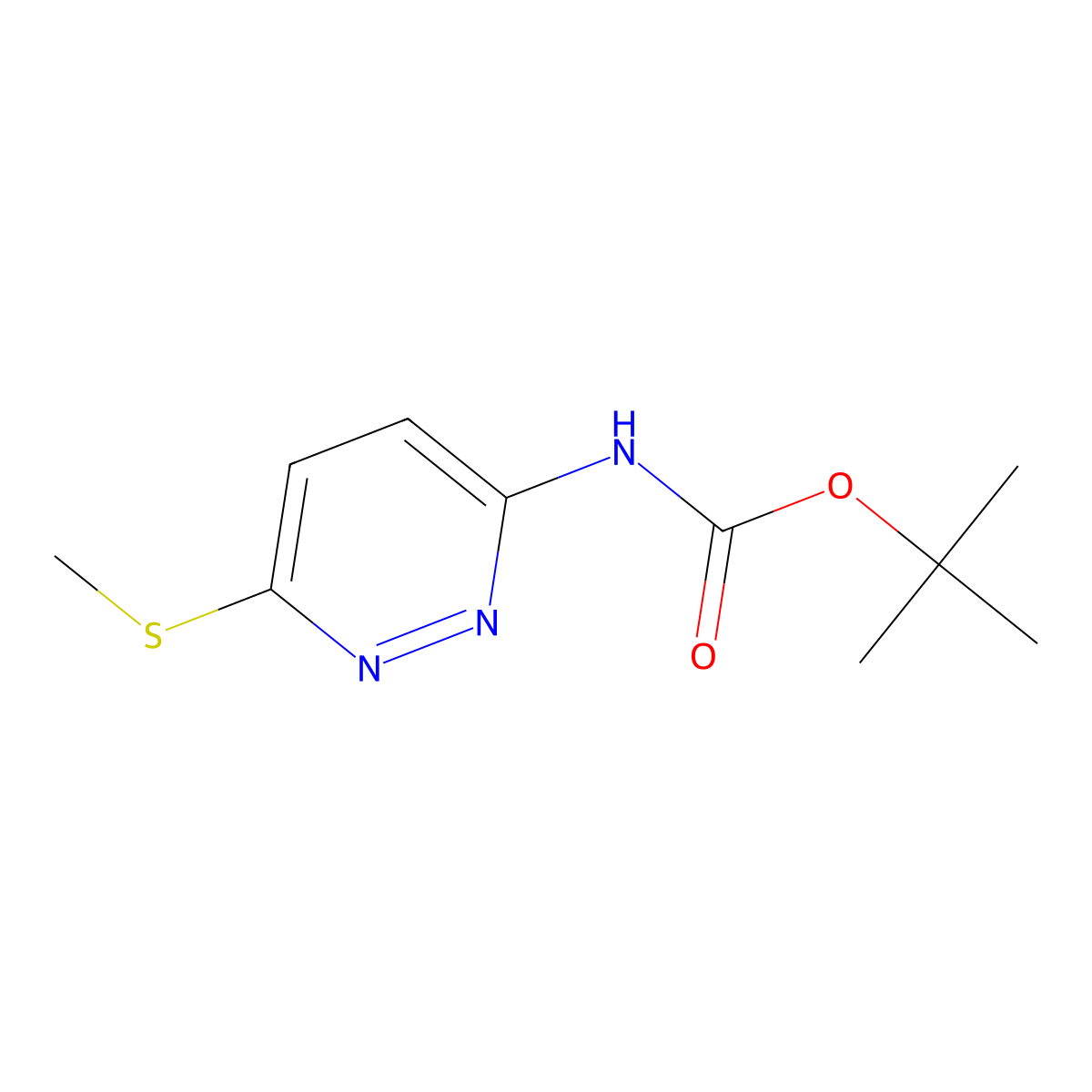 Tert-butyl (6-(methylthio)pyridazin-3-YL)carbamate molecular structure, CAS 213320-20-8