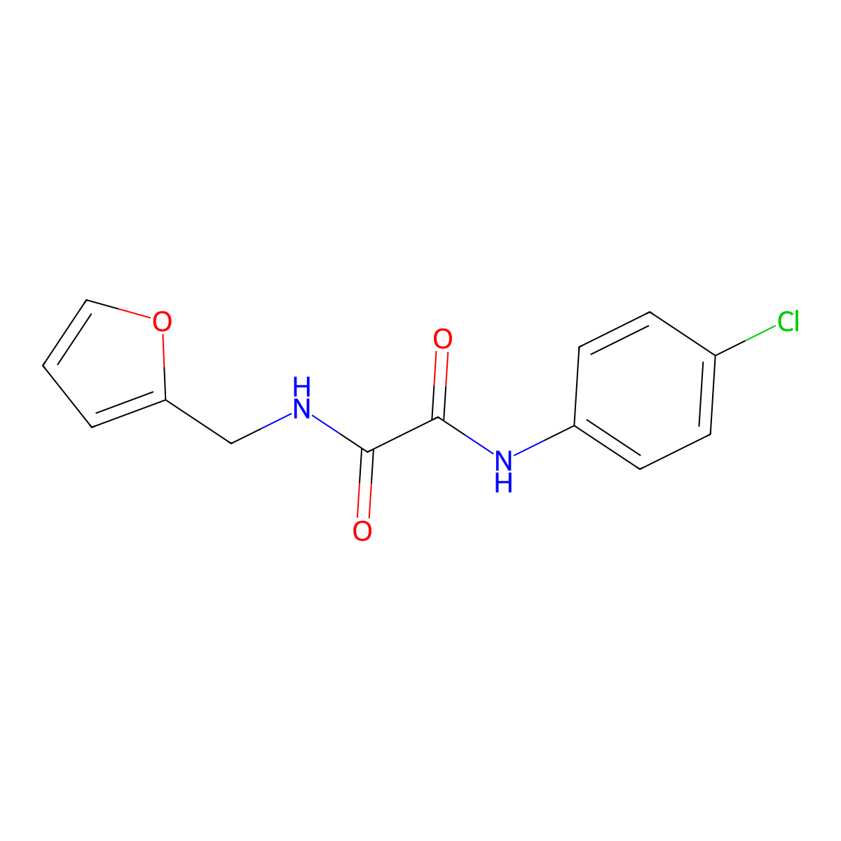 N'-(4-chlorophenyl)-N-(furan-2-ylmethyl)oxamide molecular structure, CAS 213323-65-0