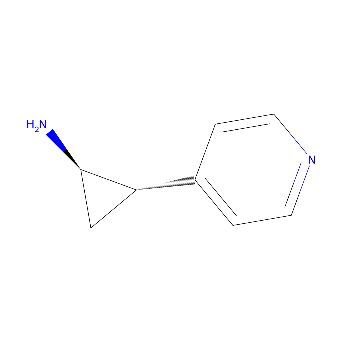 rac-(1R,2S)-2-(pyridin-4-yl)cyclopropan-1-amine molecular structure, CAS 2133291-56-0
