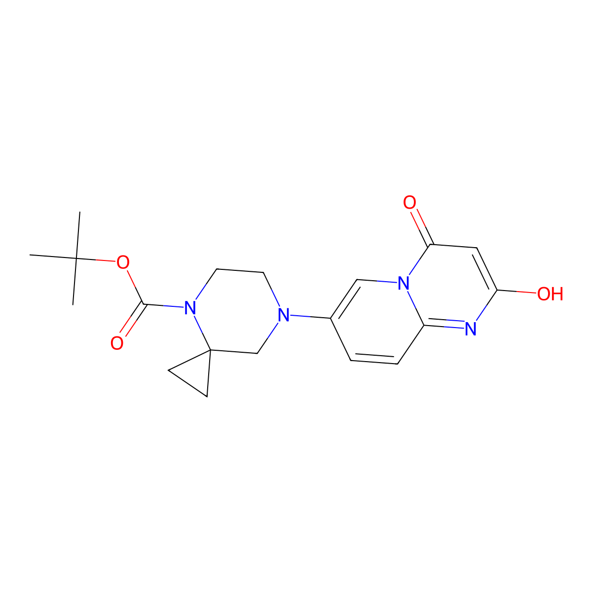 tert-Butyl 7-(2-Hydroxy-4-oxo-4H-pyrido[1,2-a]pyrimidin-7-yl)-4,7-diazaspiro[2.5]octane-4-carboxylate molecular structure, CAS 2133298-72-1