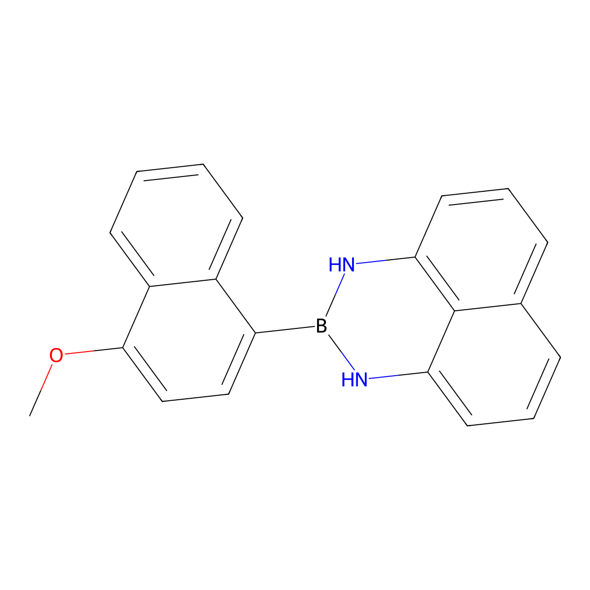 2-(4-Methoxynaphthalen-1-YL)-2,3-dihydro-1H-naphtho[1,8-DE][1,3,2]diazaborinine molecular structure, CAS 2133377-81-6