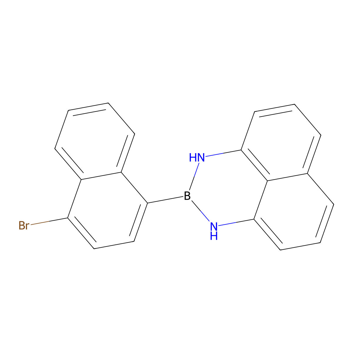 2-(4-Bromonaphthalen-1-YL)-2,3-dihydro-1H-naphtho[1,8-DE][1,3,2]diazaborinine molecular structure, CAS 2133377-85-0
