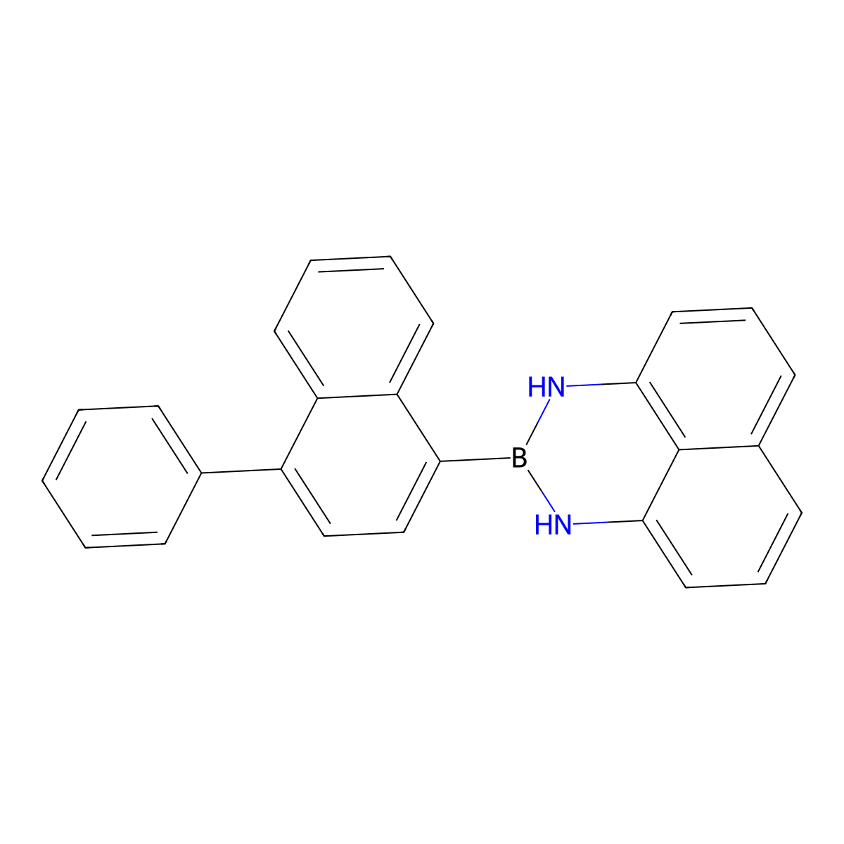 2-(4-Phenylnaphthalen-1-YL)-2,3-dihydro-1H-naphtho[1,8-DE][1,3,2]diazaborinine molecular structure, CAS 2133377-89-4