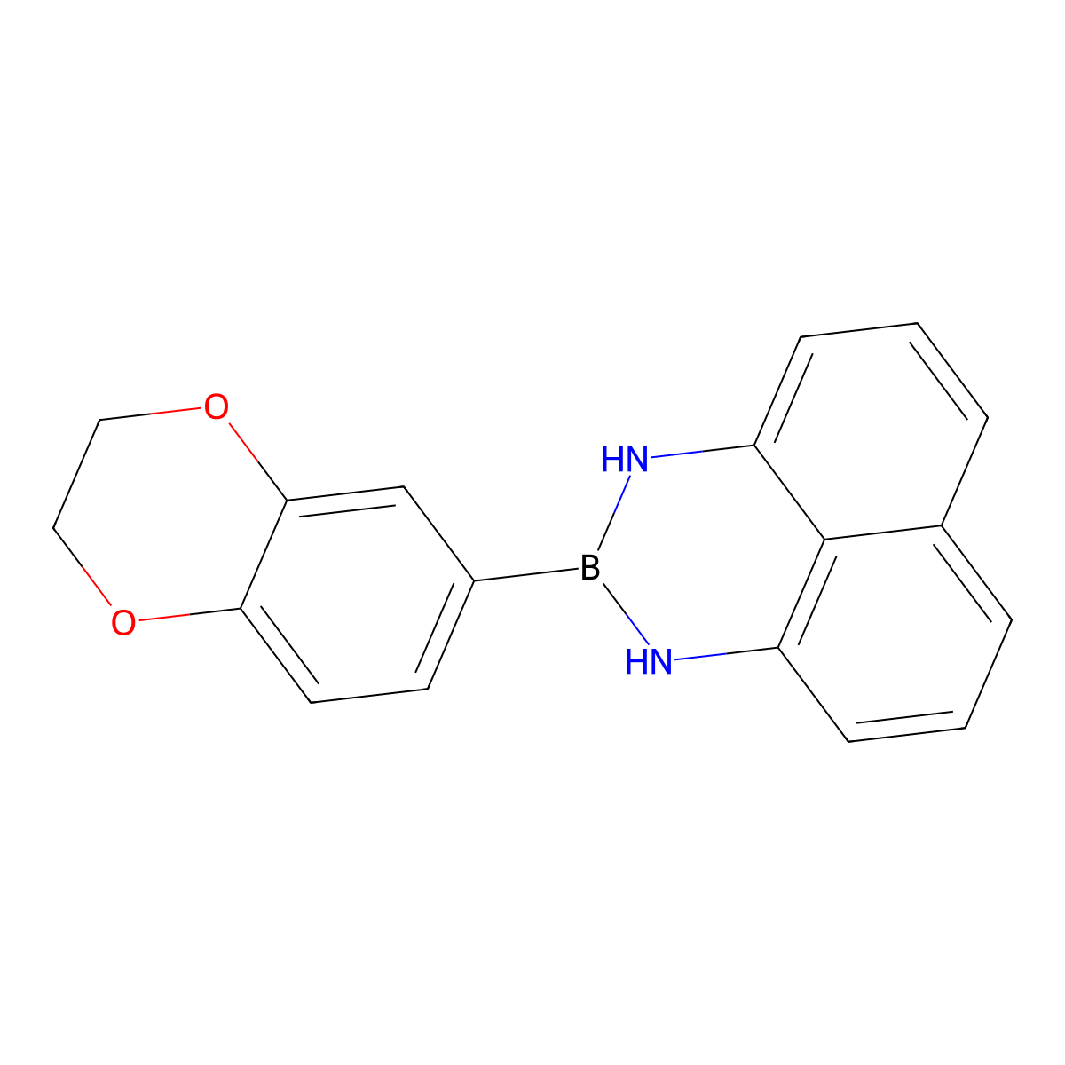 2-(2,3-Dihydrobenzo[B][1,4]dioxin-6-YL)-2,3-dihydro-1H-naphtho[1,8-DE][1,3,2]diazaborinine molecular structure, CAS 2133378-03-5