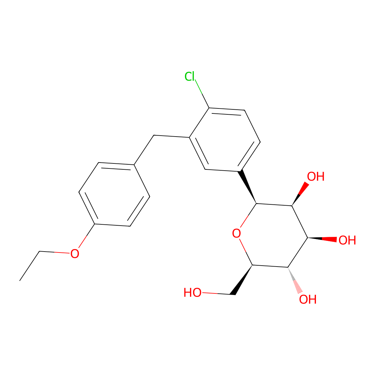 Dapagliflozin C2 epimer molecular structure, CAS 2133407-75-5