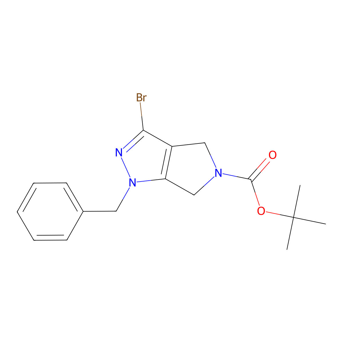 tert-Butyl 1-benzyl-3-bromo-4,6-dihydropyrrolo[3,4-c]pyrazole-5(1H)-carboxylate molecular structure, CAS 2133421-27-7