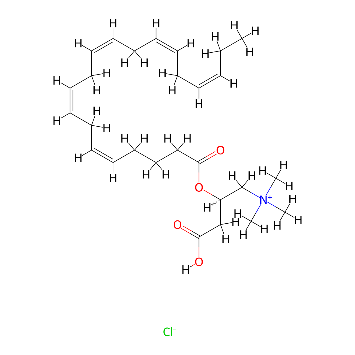 Eicosapentaenoyl-L-carnitine (chloride) molecular structure, CAS 2133456-02-5