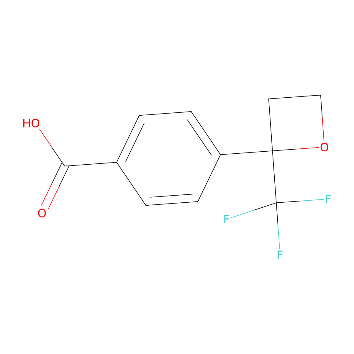 4-(2-(Trifluoromethyl)oxetan-2-yl)benzoic acid molecular structure, CAS 2133473-06-8