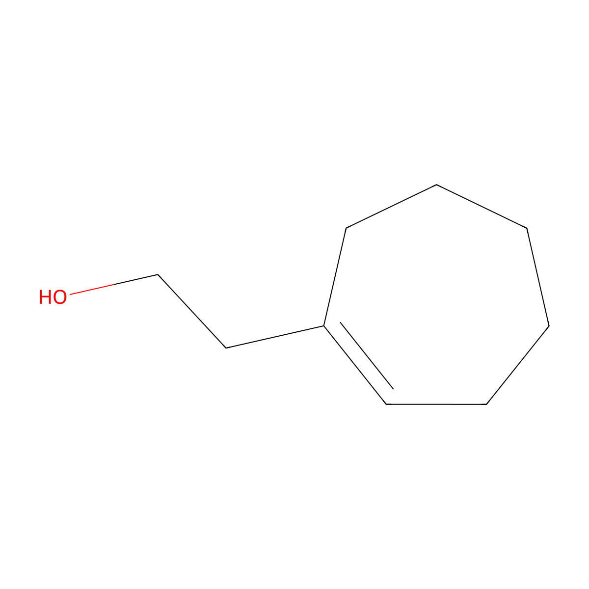 2-(Cyclohept-1-en-1-yl)ethan-1-ol molecular structure, CAS 21336-32-3