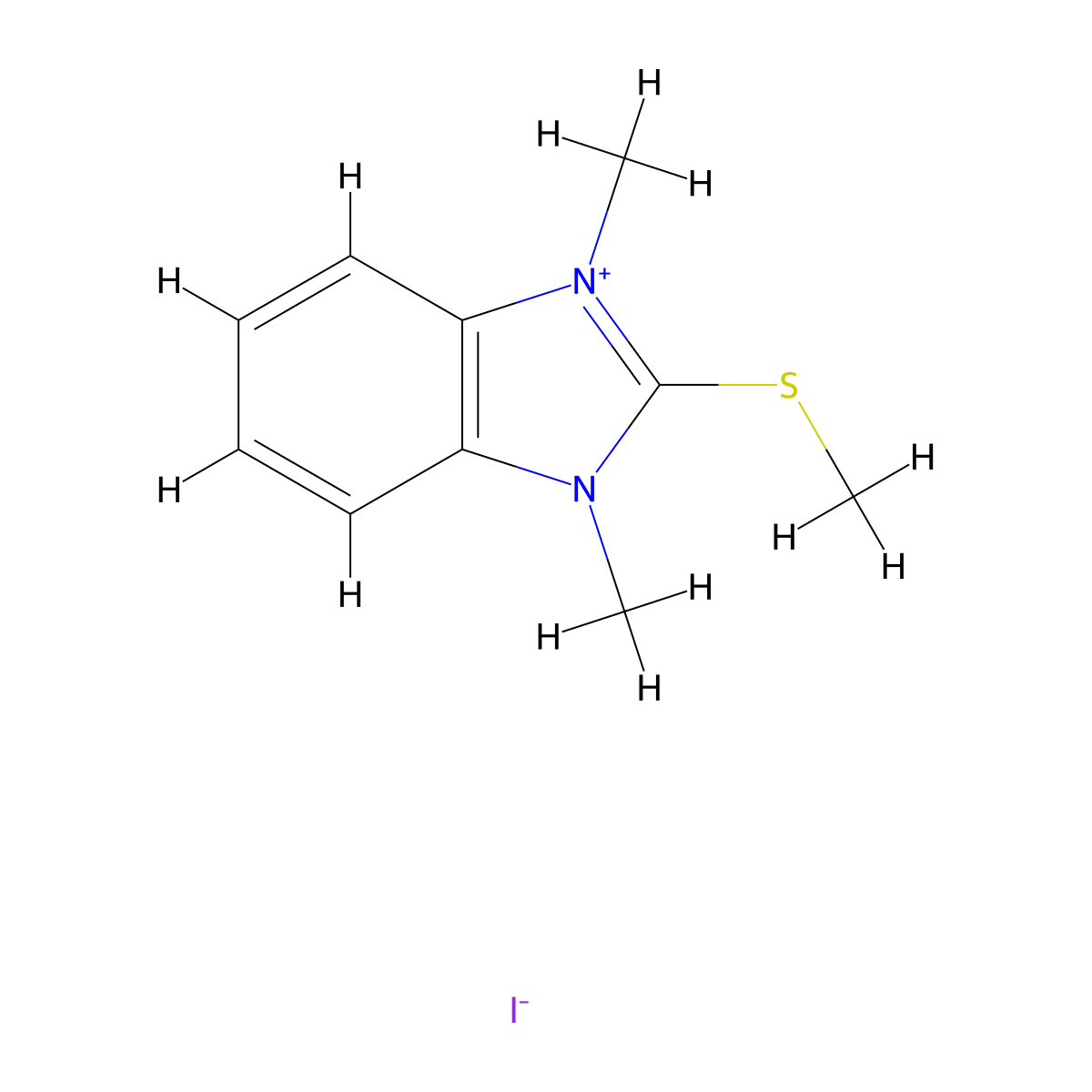 1,3-dimethyl-2-(methylsulfanyl)-1H-1,3-benzodiazol-3-iumiodide molecular structure, CAS 21337-32-6