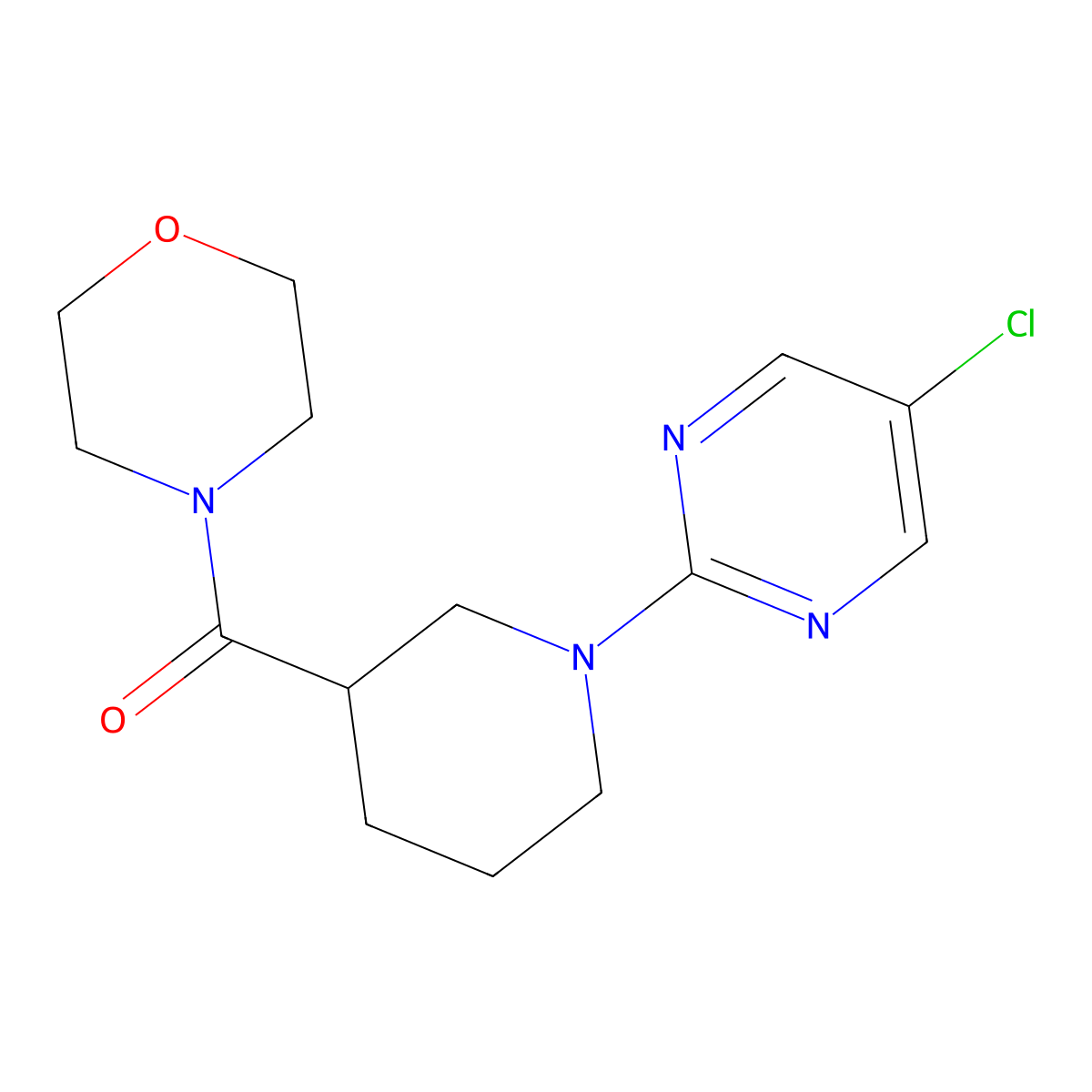 4-[1-(5-Chloropyrimidin-2-yl)piperidine-3-carbonyl]morpholine molecular structure, CAS 2133704-51-3