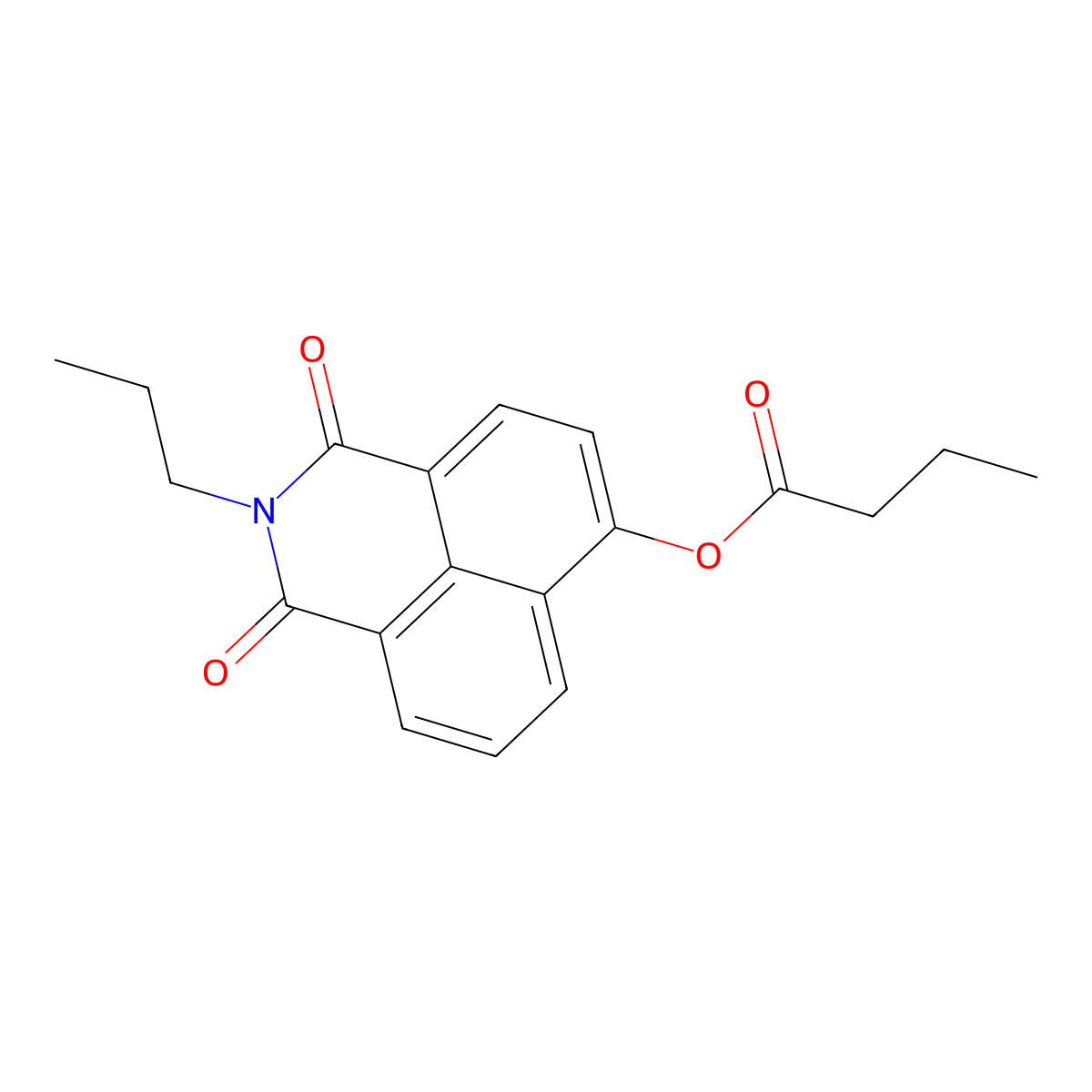 1,3-Dioxo-2-propyl-2,3-dihydro-1H-benzo[de]isoquinolin-6-yl butyrate molecular structure, CAS 2133807-67-5