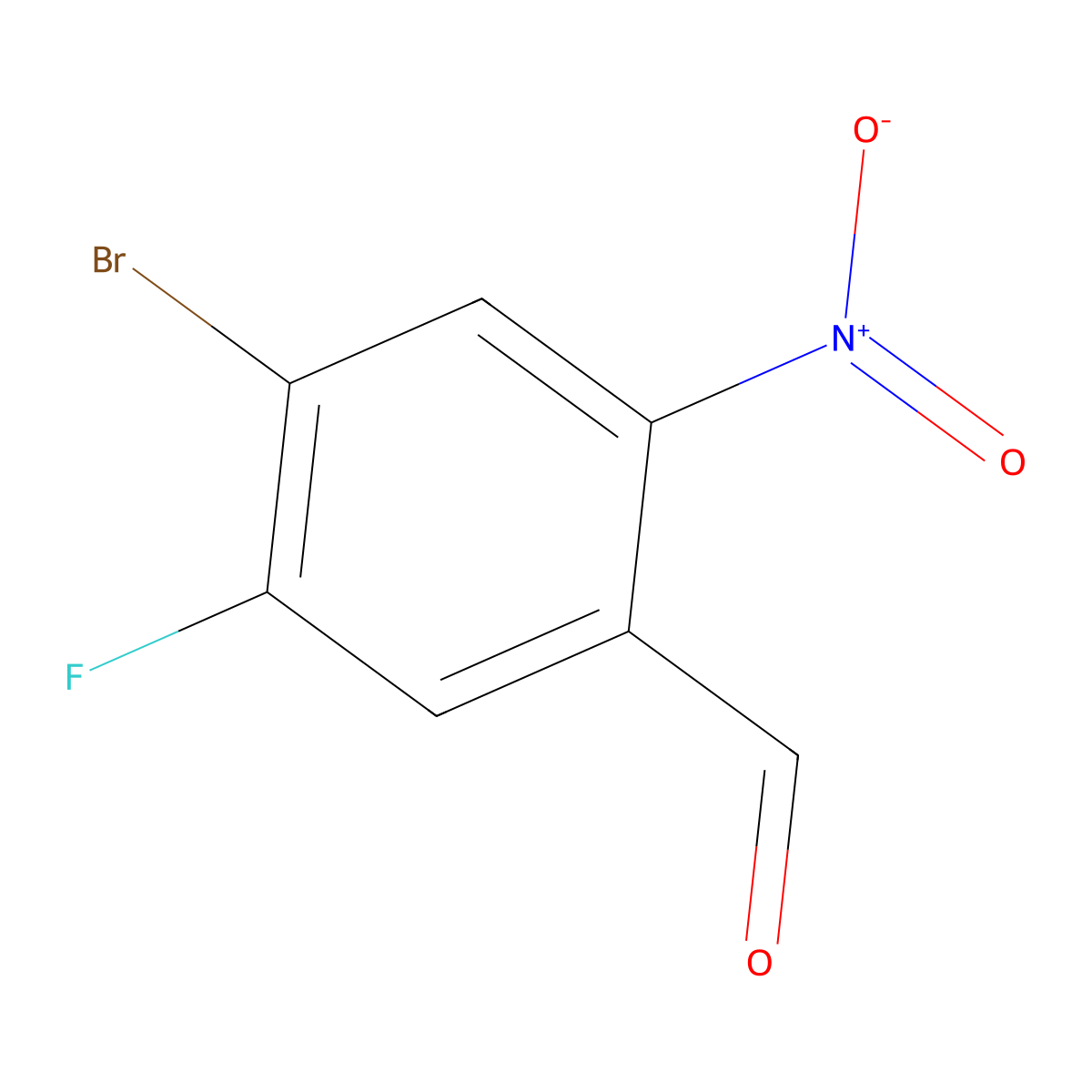 4-Bromo-5-fluoro-2-nitrobenzaldehyde molecular structure, CAS 213382-40-2