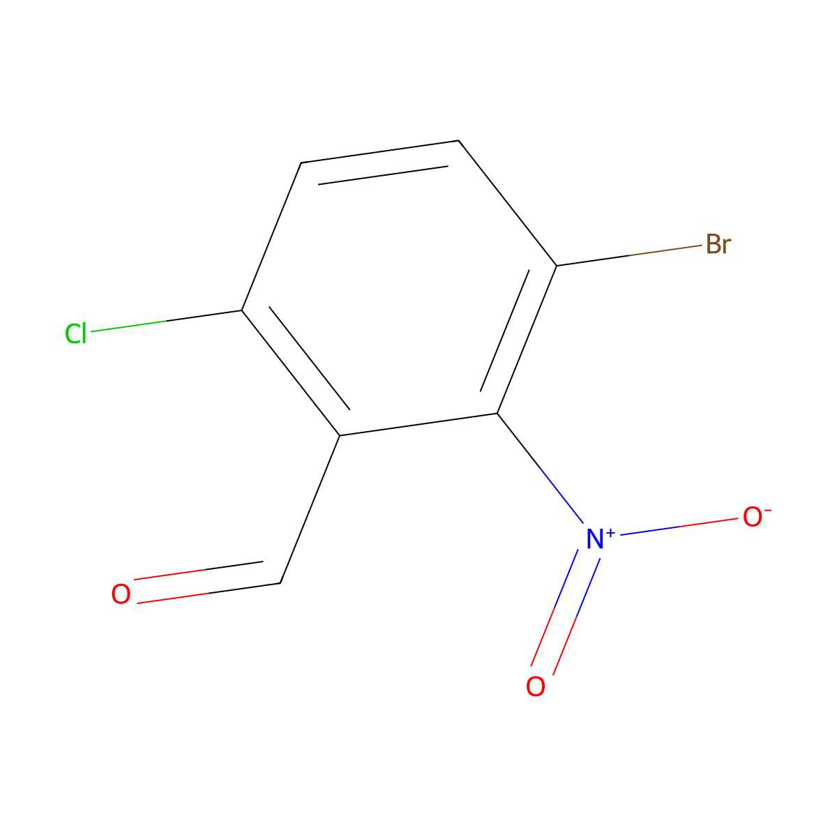 3-Bromo-6-chloro-2-nitrobenzaldehyde molecular structure, CAS 213382-41-3