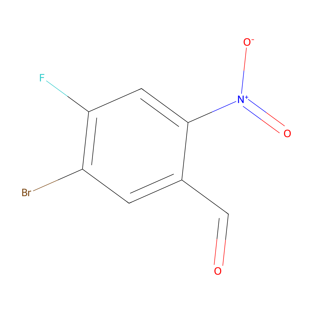 5-Bromo-4-fluoro-2-nitrobenzaldehyde molecular structure, CAS 213382-45-7