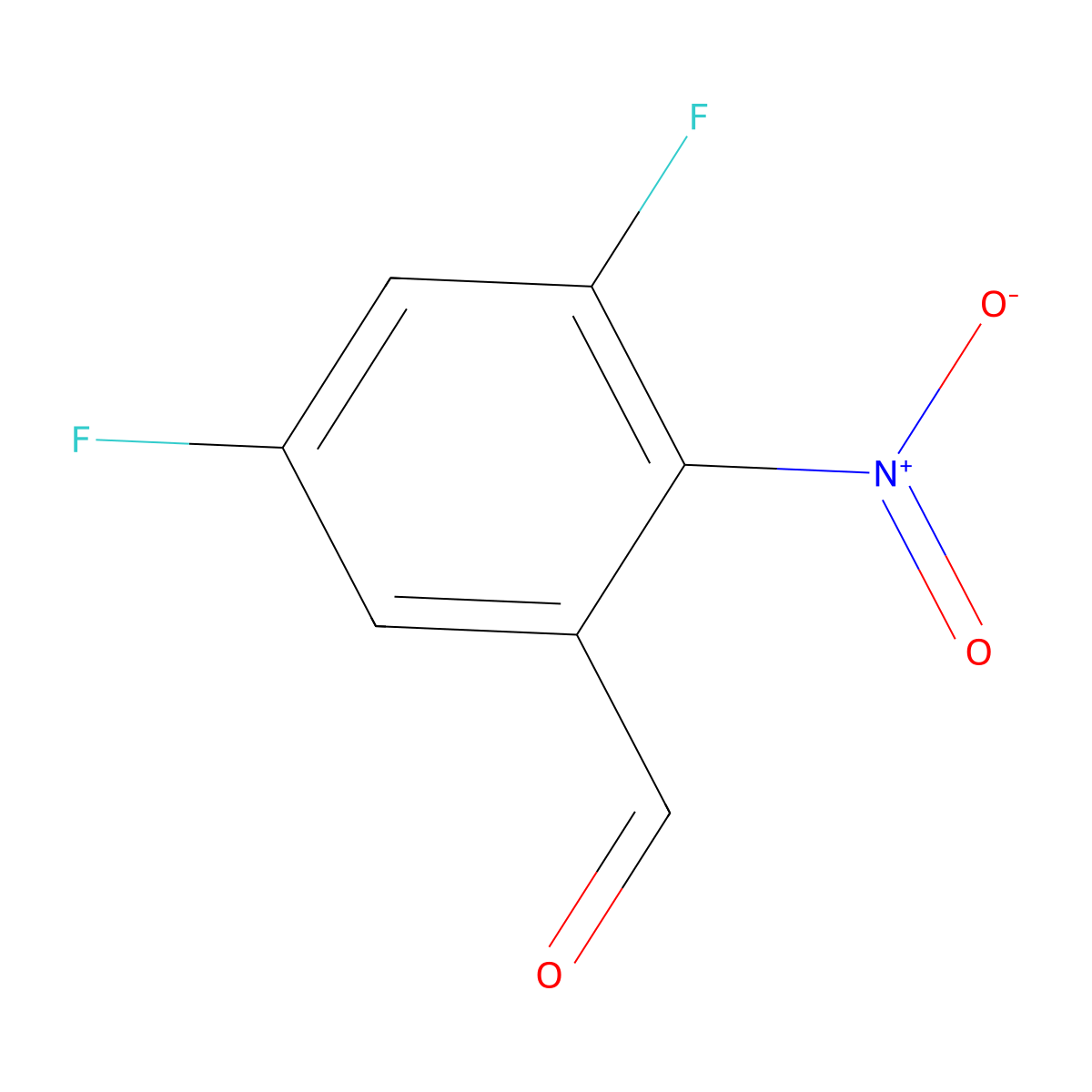 3,5-Difluoro-2-nitrobenzaldehyde molecular structure, CAS 213382-46-8