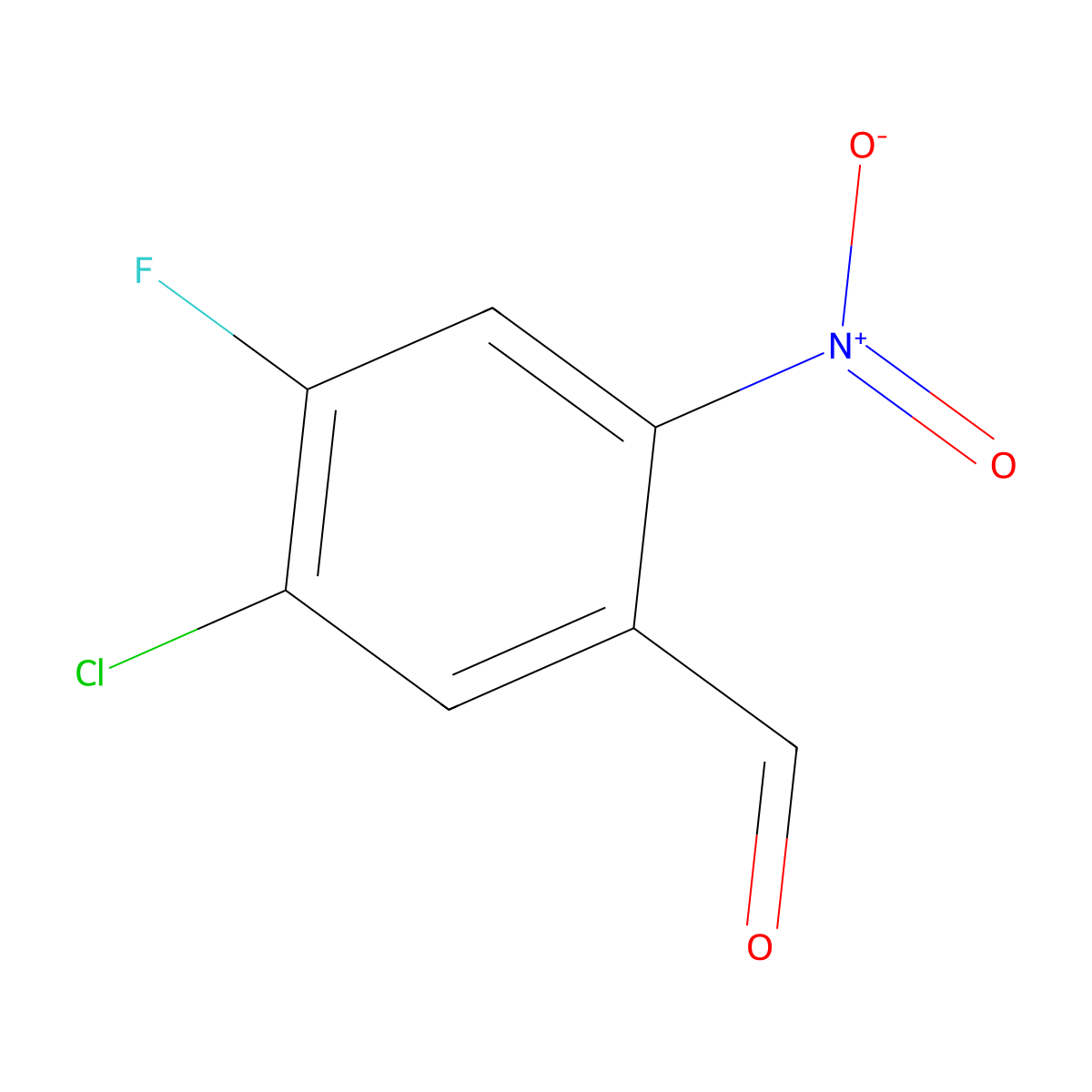 5-Chloro-4-fluoro-2-nitrobenzaldehyde molecular structure, CAS 213382-47-9