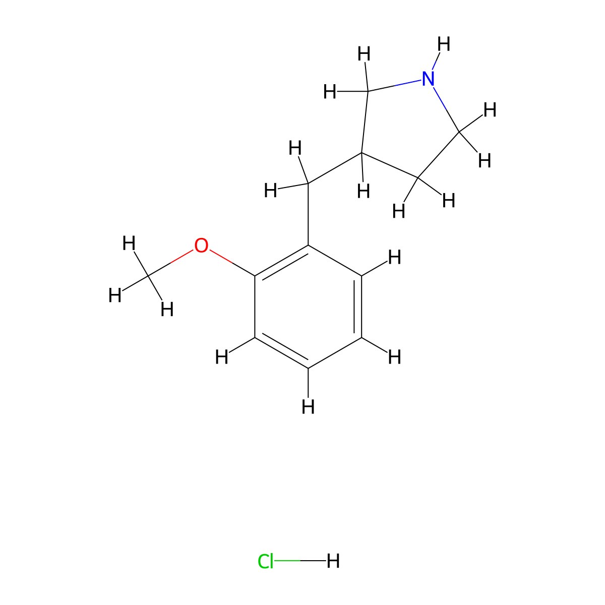 3-(2-Methoxybenzyl)pyrrolidine HCl molecular structure, CAS 2133820-15-0