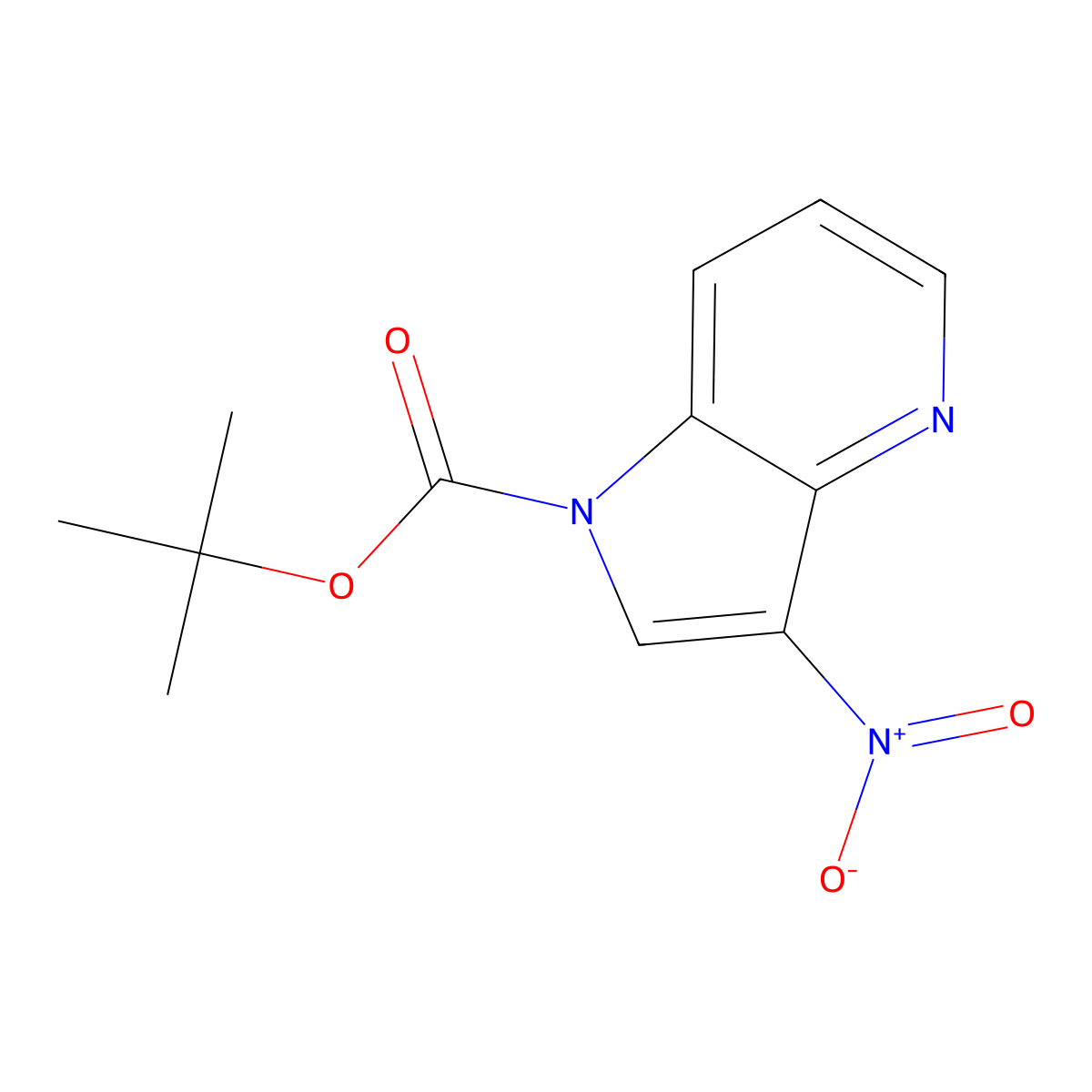 3-Nitro-pyrrolo[3,2-b]pyridine-1-carboxylic acid tert-butyl ester molecular structure, CAS 2133820-25-2