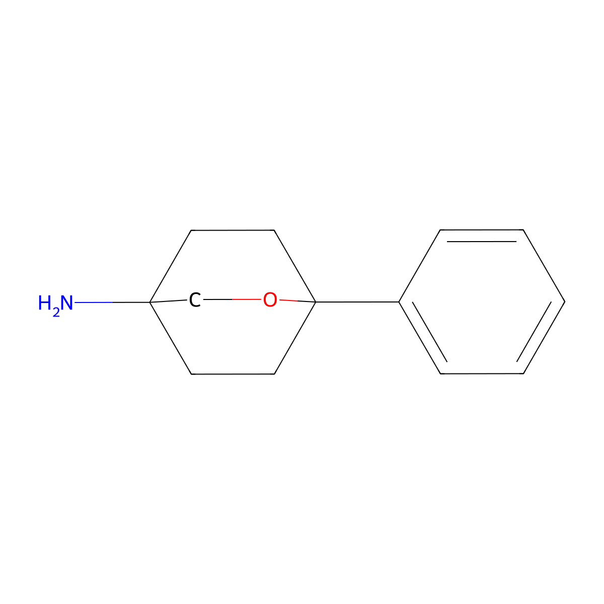 1-Phenyl-2-oxabicyclo[2.2.2]octan-4-amine molecular structure, CAS 2133846-83-8