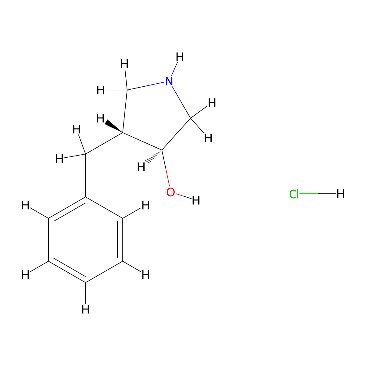 rac-(3R,4S)-4-benzylpyrrolidin-3-ol hydrochloride molecular structure, CAS 2133859-20-6