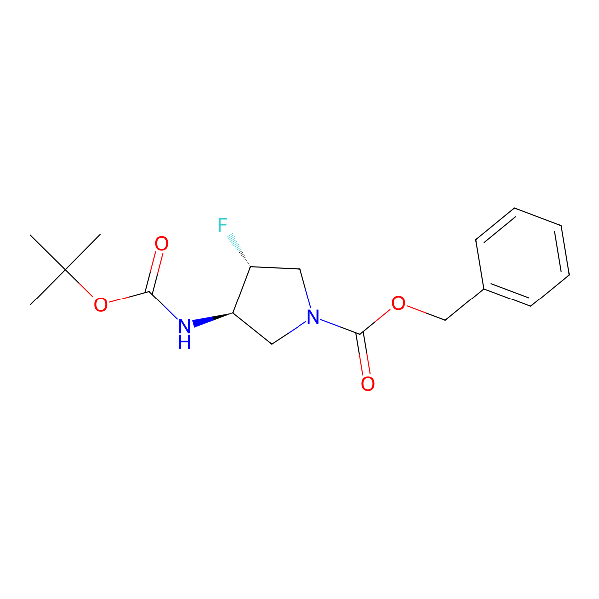 trans-Benzyl 3-(tert-butoxycarbonylamino)-4-fluoropyrrolidine-1-carboxylate molecular structure, CAS 213388-56-8