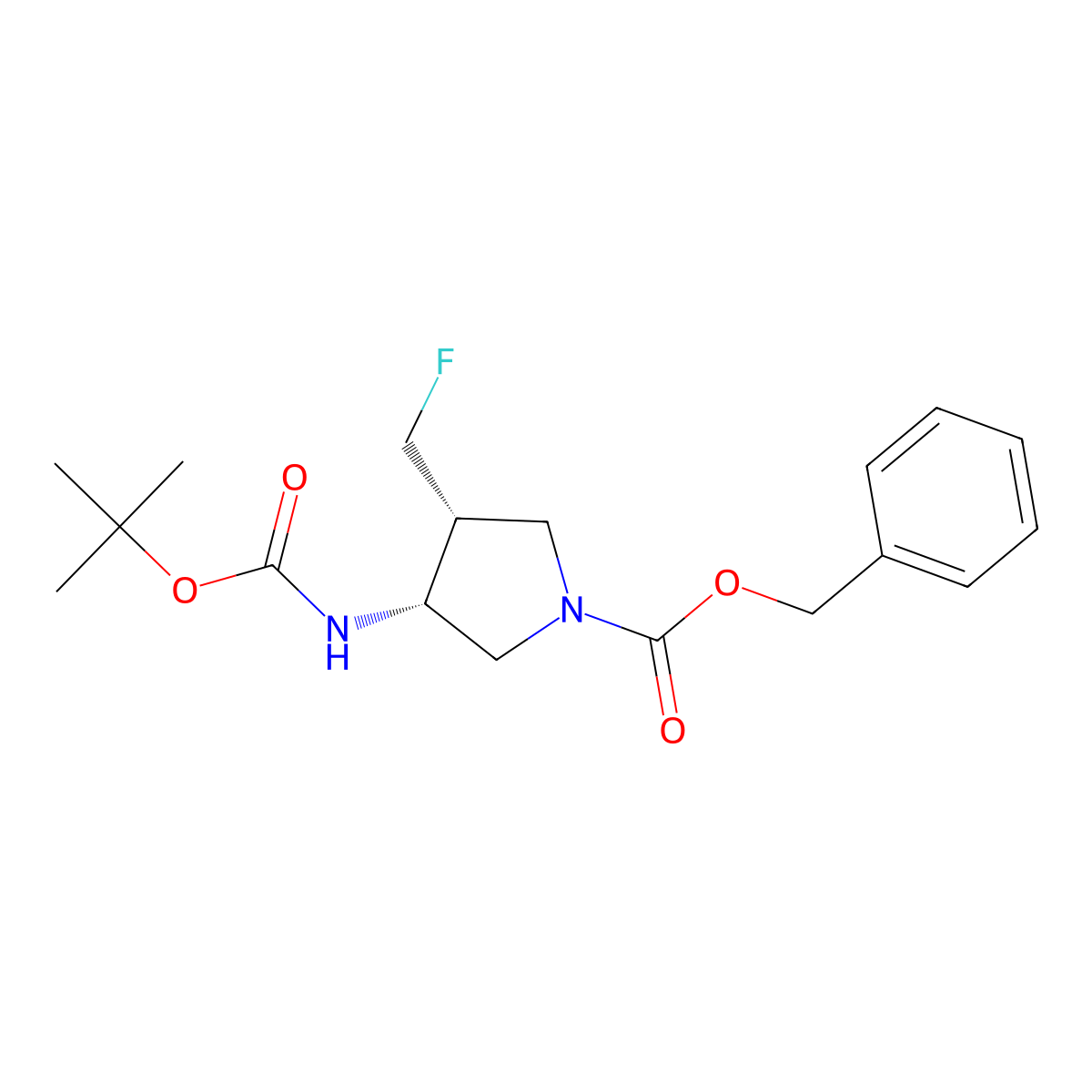 cis-1-Cbz-N-boc-4-(fluoromethyl)pyrrolidin-3-amine molecular structure, CAS 213388-63-7