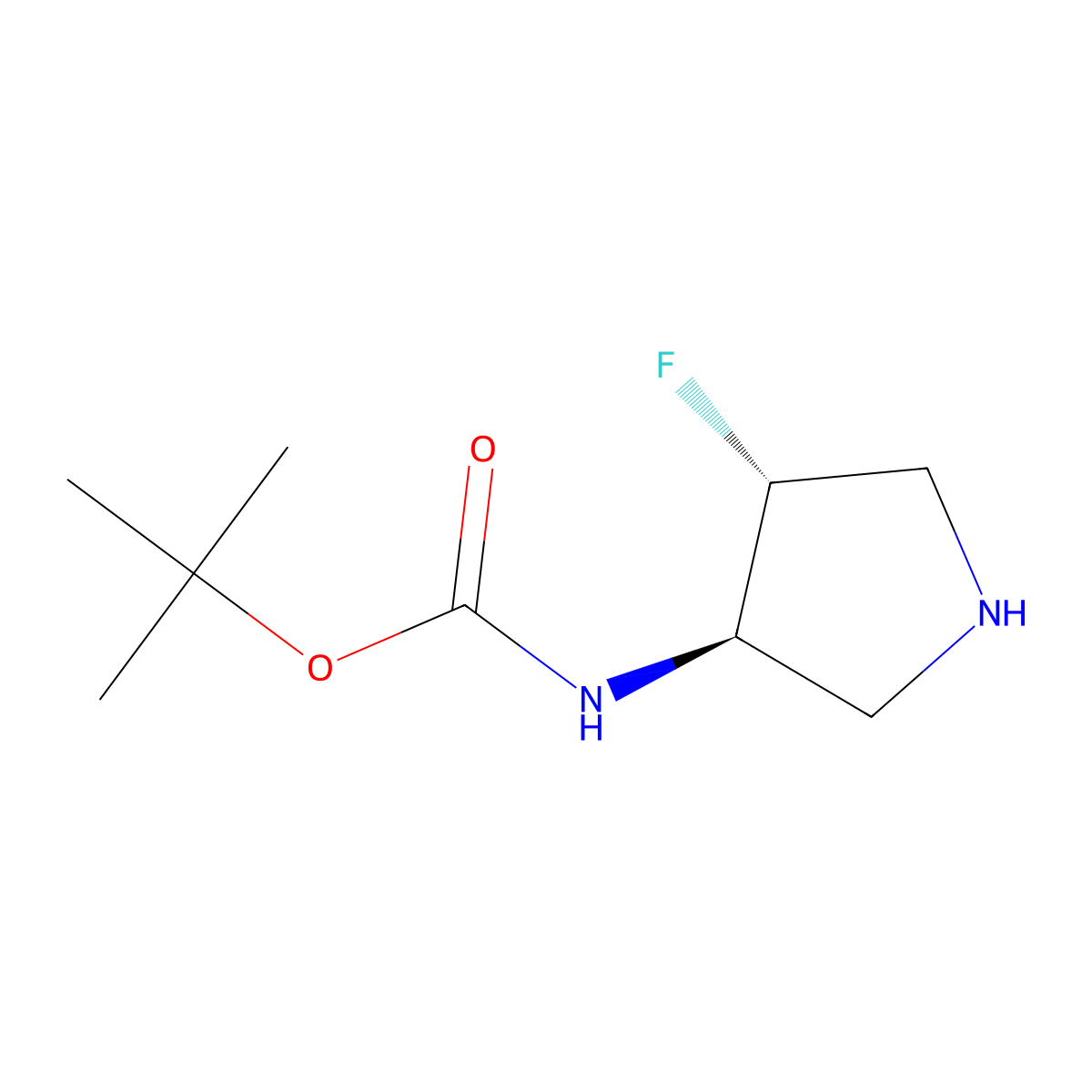 tert-Butyl ((3R,4R)-4-fluoropyrrolidin-3-yl)carbamate molecular structure, CAS 213388-71-7