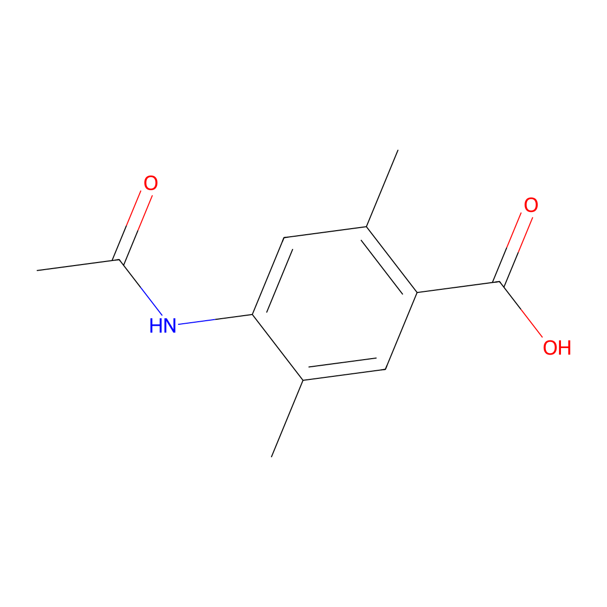 4-(Acetylamino)-2,5-dimethylbenzoic acid molecular structure, CAS 21339-72-0