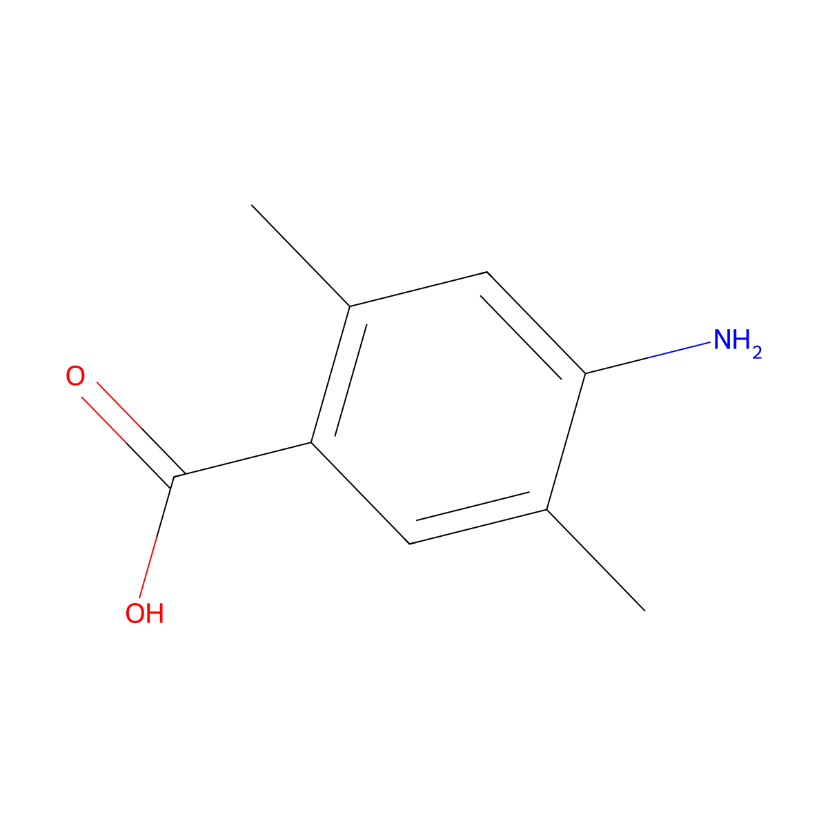 4-Amino-2,5-dimethylbenzoic acid molecular structure, CAS 21339-73-1