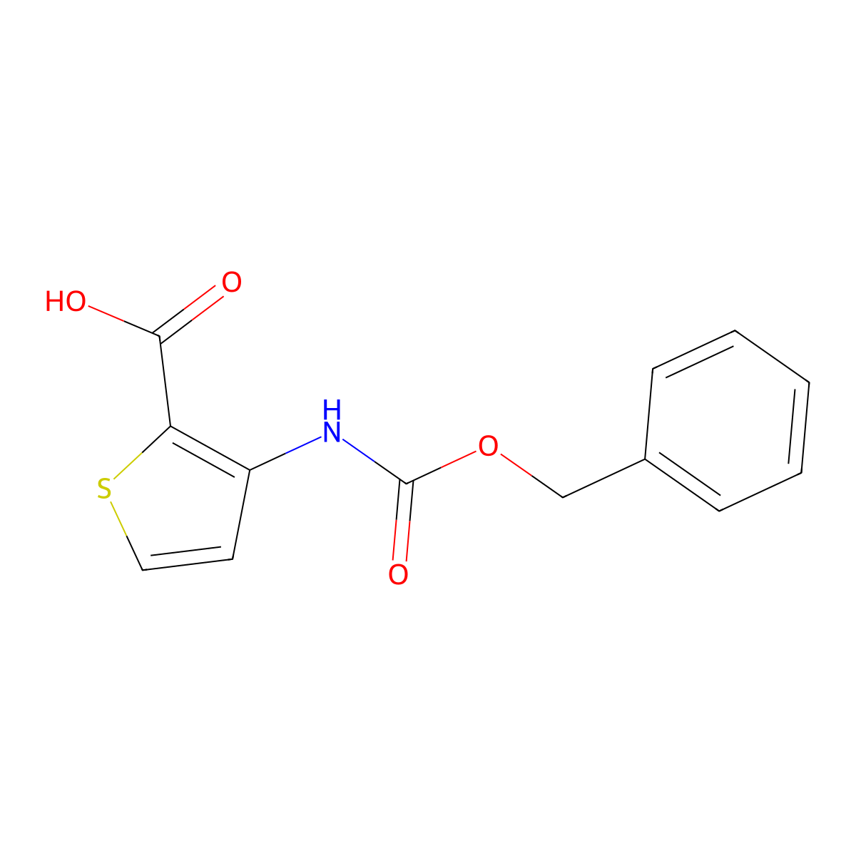 3-{[(Benzyloxy)carbonyl]amino}thiophene-2-carboxylic acid molecular structure, CAS 213390-57-9