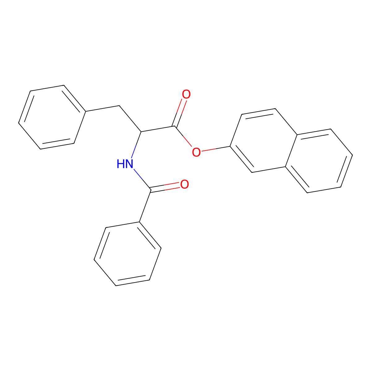 N-Benzoyl-DL-phenylalanine beta-naphthyl ester molecular structure, CAS 2134-24-9