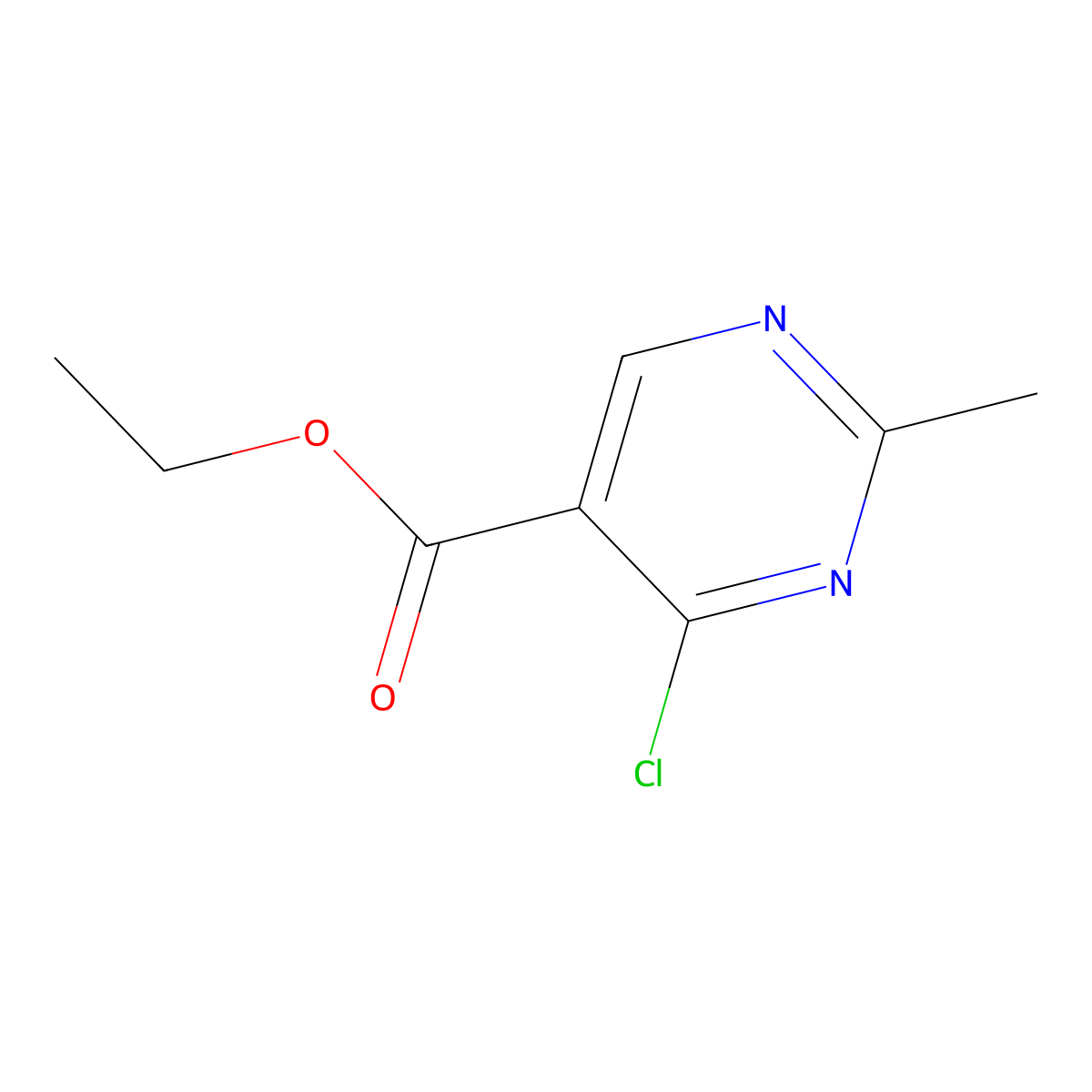 Ethyl 4-chloro-2-methylpyrimidine-5-carboxylate molecular structure, CAS 2134-36-3
