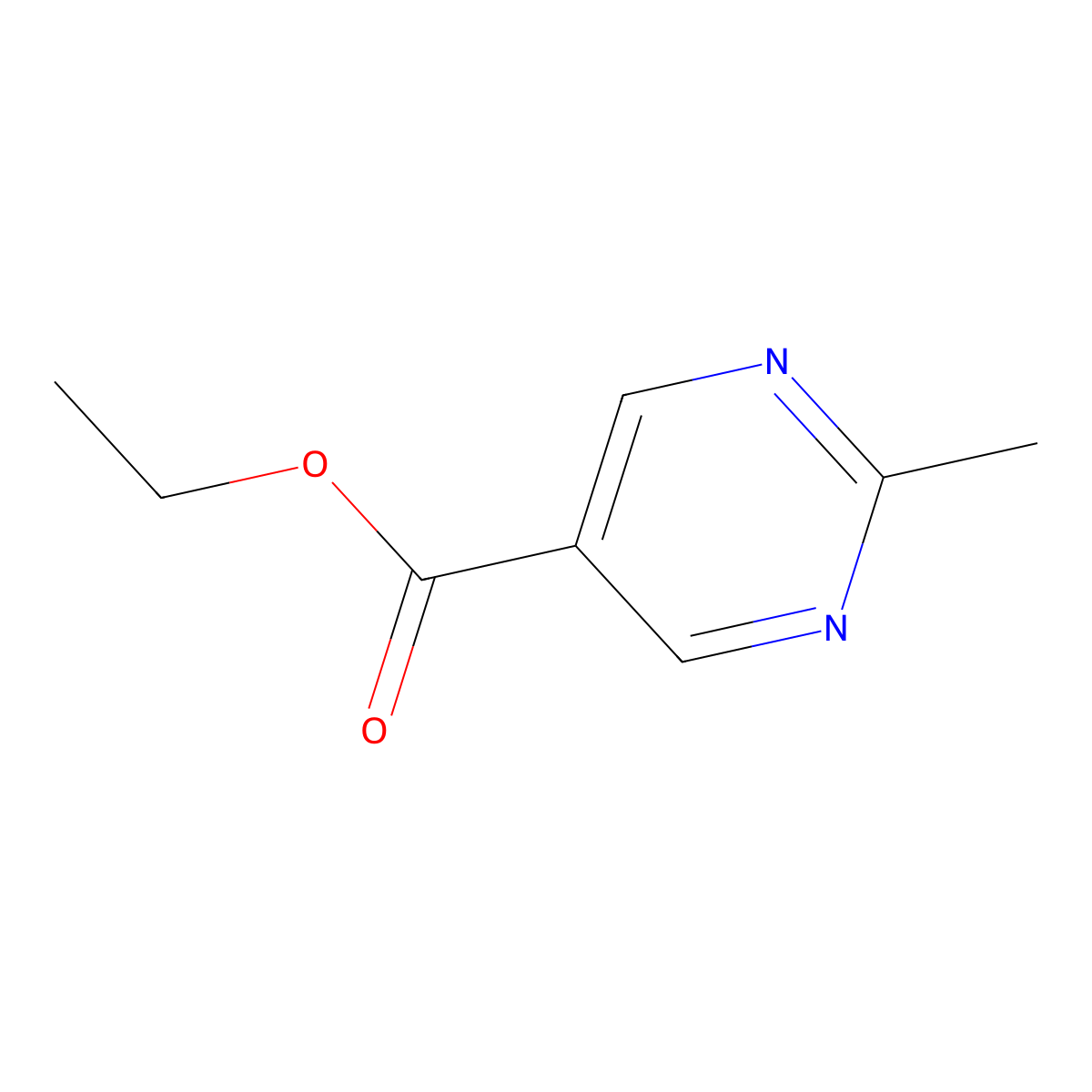 Ethyl 2-methylpyrimidine-5-carboxylate molecular structure, CAS 2134-38-5