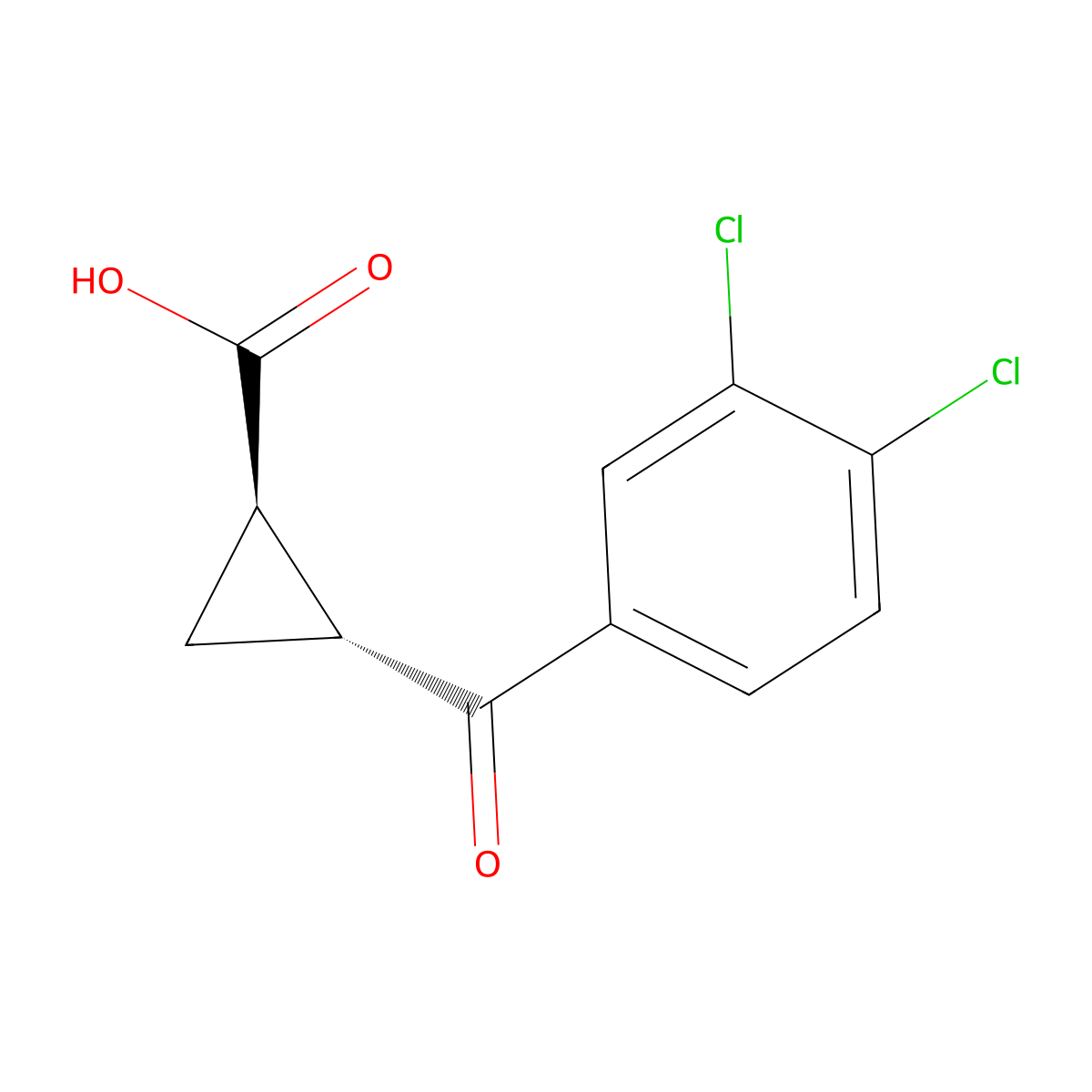 (1R,2R)-2-(3,4-Dichlorobenzoyl)cyclopropane-1-carboxylic acid molecular structure, CAS 213400-12-5