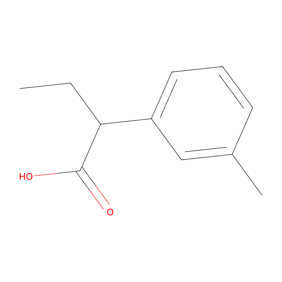 2-(3-Methylphenyl)butanoic acid molecular structure, CAS 213406-13-4