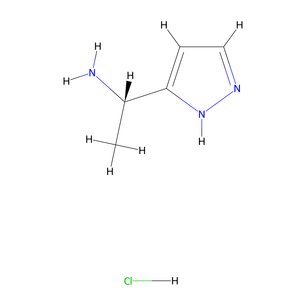 (S)-1-(1H-Pyrazol-3-yl)ethanamine hydrochloride molecular structure, CAS 2134096-91-4